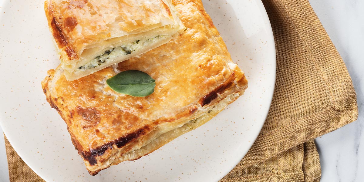 Folhado de Bacalhau com Espinafres